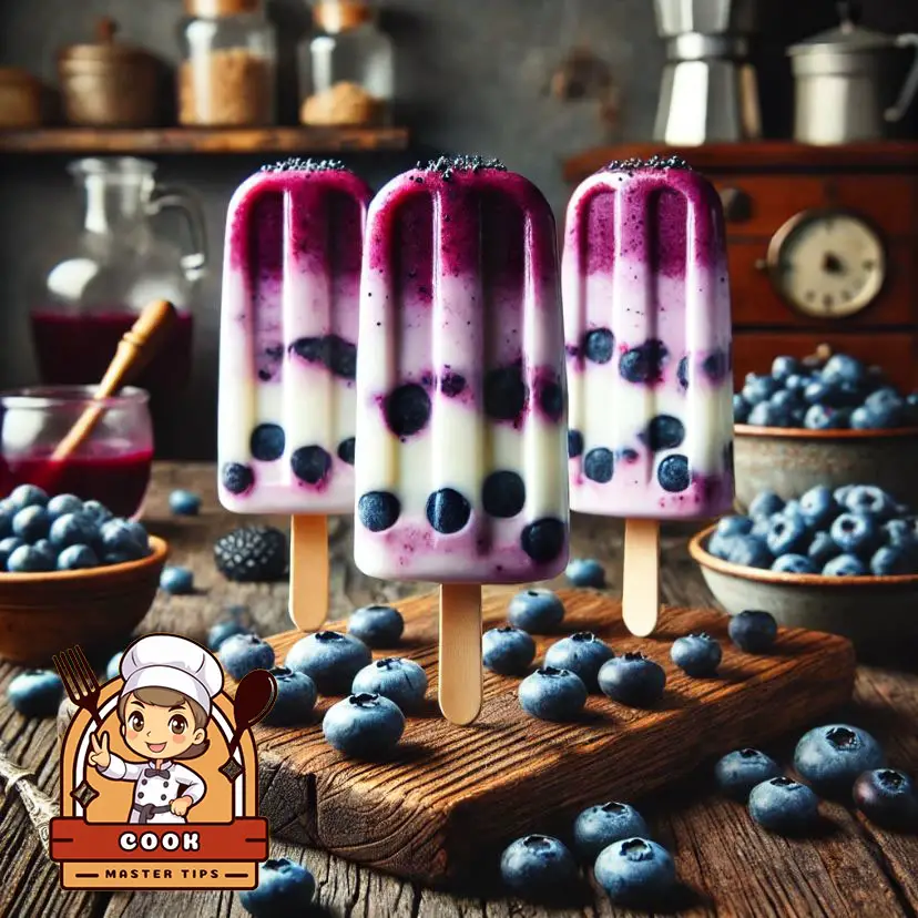 Creamy Layered Blueberry Ice Pops