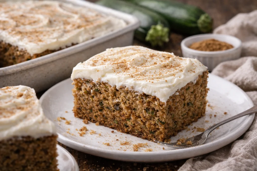 Zucchini Spice Cake WITH cream cheese frosting