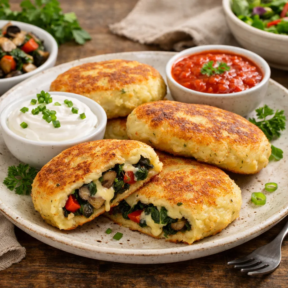 Stuffed potato pancakes