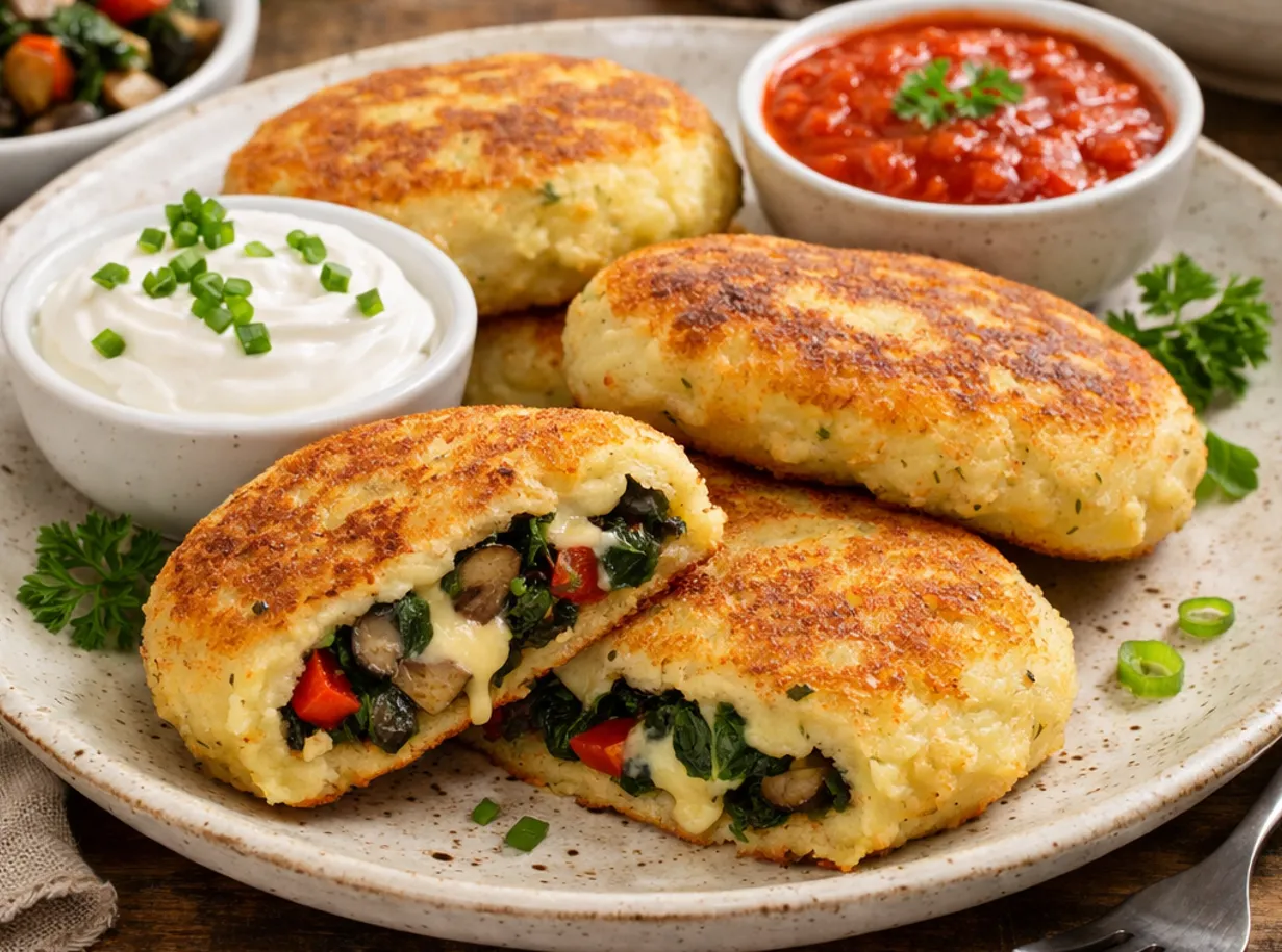 Stuffed potato pancakes