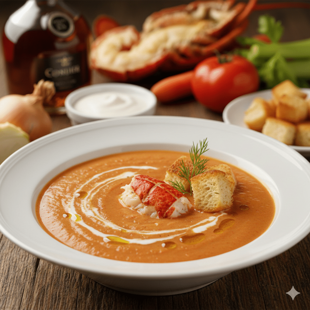 Bisque de Homard – Suprema Eleganță a Bucătăriei Franceze într-un Bol de Aur Gastronomic