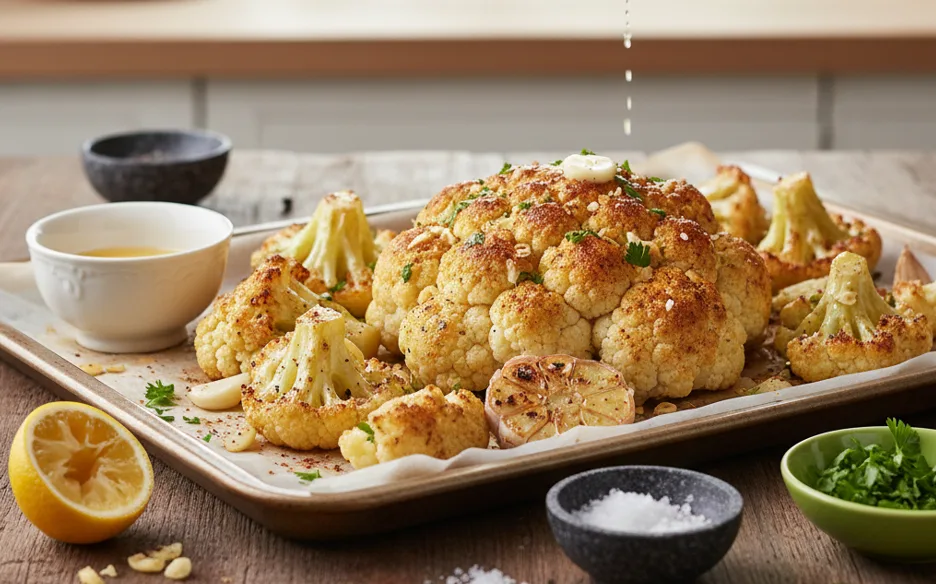 Conopidă cu unt și usturoi la cuptor – rețetă completă, detaliată și humanizatăCuvânt-cheie principal: conopidă cu unt și usturoi la cuptor 2 Conopidă