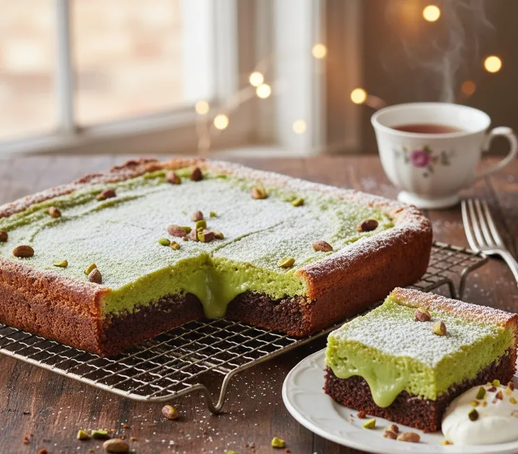 Pistachio Gooey Butter Cake