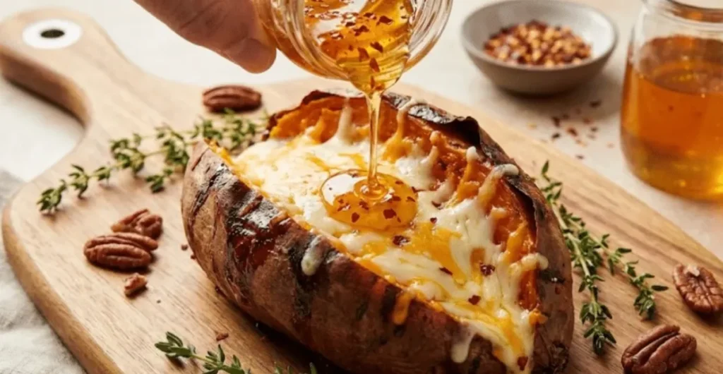 Cheese-Stuffed Sweet Potato
