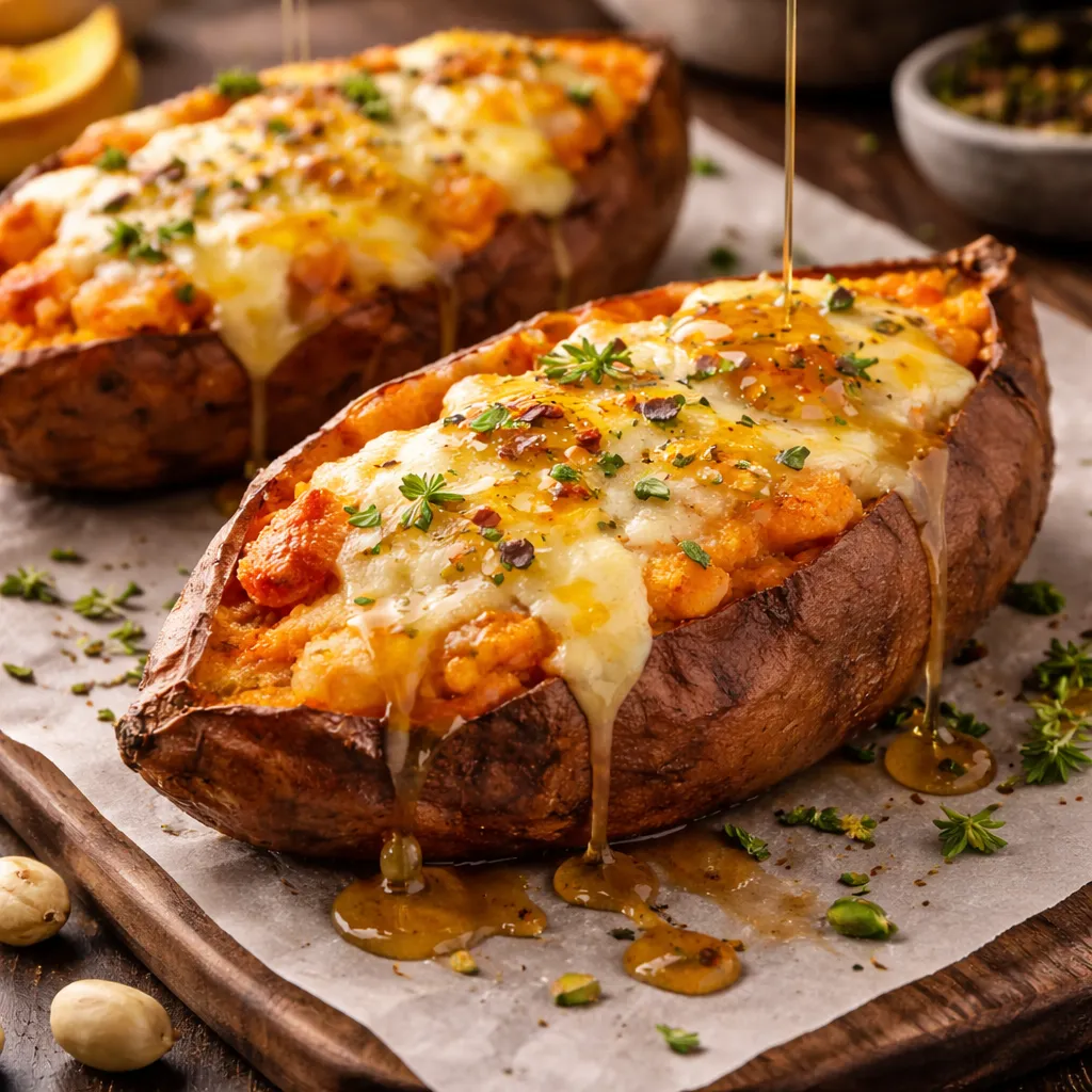 Cheese-Stuffed Sweet Potato